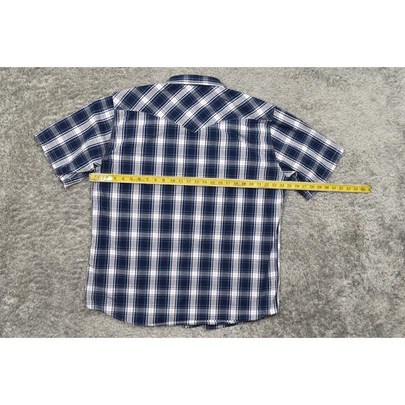 Double Pump Men's XL Multicolor Cotton Shirt Short Sleeve Pearl Snap - Picture 4 of 7